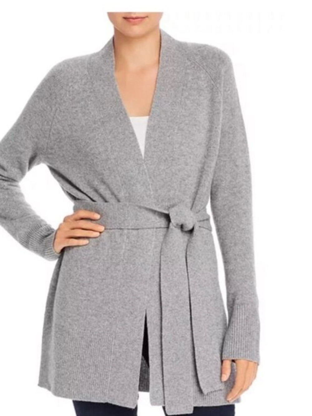 Theory Gray Malinka 100% Cashmere Cardigan Size M